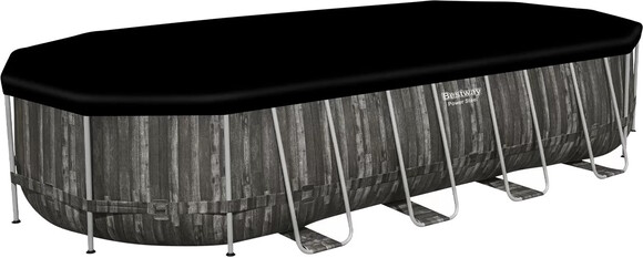 Каркасный бассейн BESTWAY Wood Style, 732х366х132 см, картриджный фильтр 9463 л/ч, лестница, тент (561ES) изображение 2