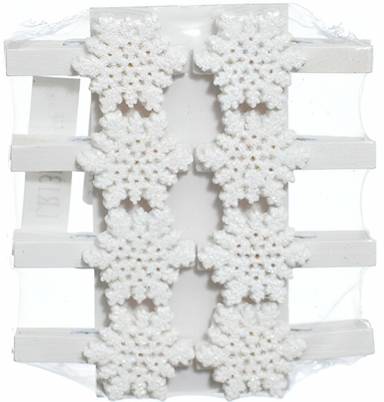 Набор елочных игрушек Jumi Прищепки со снежинками, 8 шт. (5900410633261) изображение 3