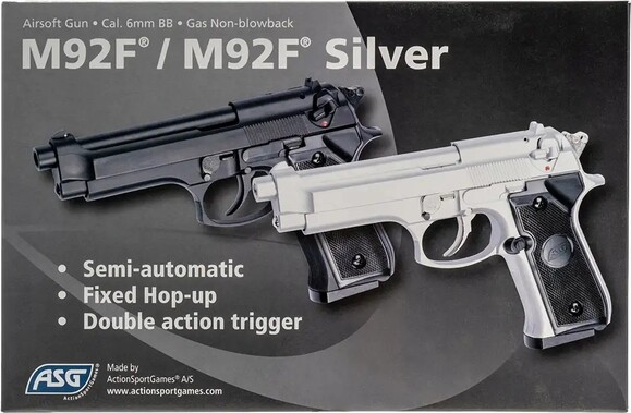 Пистолет страйкбольный ASG M92F Green Gas, калибр 6 мм (2370.41.37) изображение 9