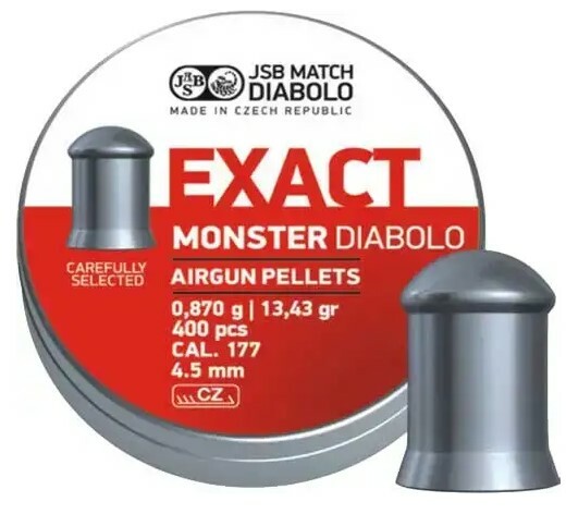 

Пули пневматические JSB Diabolo Exact Monster, калибр 4.5 мм, 400 шт (1453.05.34)