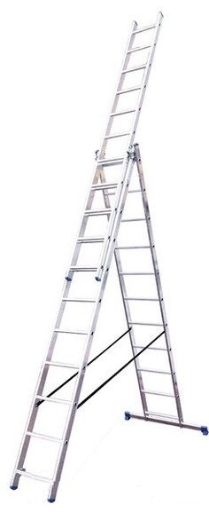 Алюминиевая трехсекционная лестница VIRASTAR TRIOMAX 3х11 ступеней (VTL311)