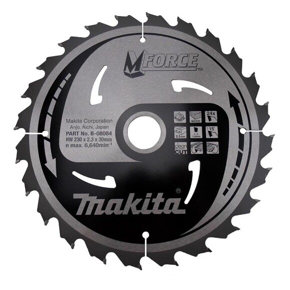 Пильный диск Makita MForce по дереву 230x30мм 24Т (B-08084)