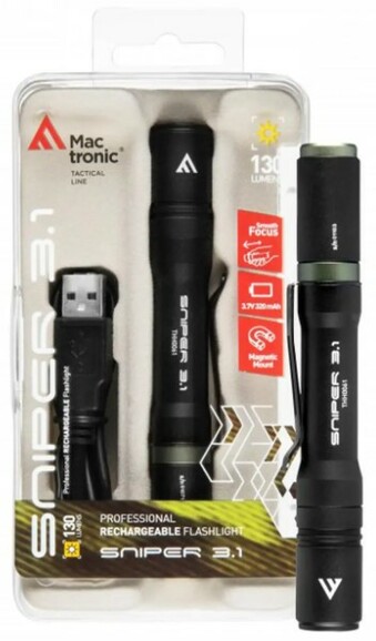 Ліхтар тактичний Mactronic Sniper 3.1 USB Rechargeable Magnetic (THH0061) фото 8