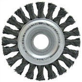 Щетка Lessmann дисковая 125х14x22.2мм скрученная жгутами стальная проволока 0.35мм Z20 жгутов 12500 об/хв (473111)