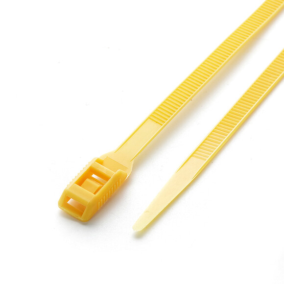Стяжка кабельна з низьким профілем замку 8x400 жовта (100шт) APRO (CTLC-1018) фото 2