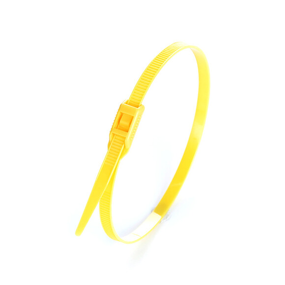Стяжка кабельна з низьким профілем замку 8x400 жовта (100шт) APRO (CTLC-1018)