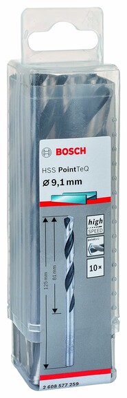 Сверло по металлу Bosch PointTeQ HSS 9.1х125 мм, 10 шт. (2608577259) изображение 2