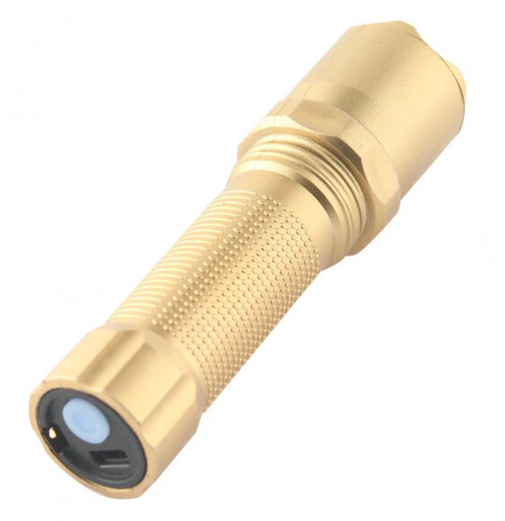 Ліхтар ручний Quantum QM-FL1041 Minik 3W LED з USB, золотистий фото 2