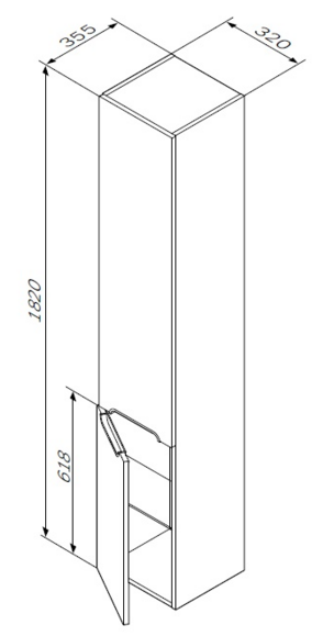 Шкаф-колонна подвесной AM.PM Spirit, левый, 32 см, M70CHL0326WG38 изображение 5