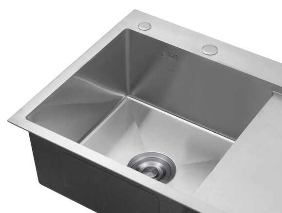 Кухонна мийка Kroner KRP Geburstet-7849LHM, 3.0/1.0 мм (CV025275) фото 5