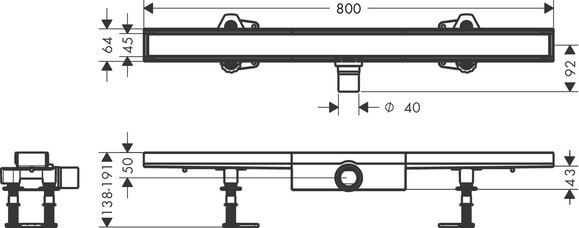 Душевой трап для плоской установки Hansgrohe RainDrain Compact 800 мм (56167000) изображение 5
