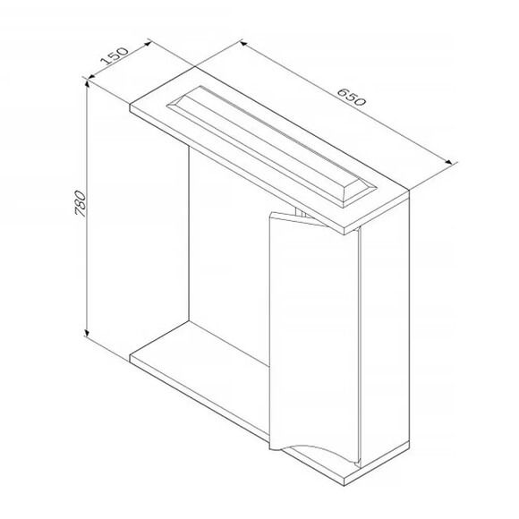 Дзеркало з шафкою AM.PM Like 65 см, правий, з підсвічуванням, білий/венге (M80MCR0651VF38) фото 2