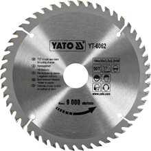 Диск пильний YATO по дереву 184х30х3.2х2.2 мм, 50 зубців (YT-6062)