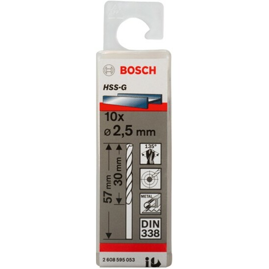 Набор сверл Bosch HSS-G 2.5мм (2608595053) 10 шт