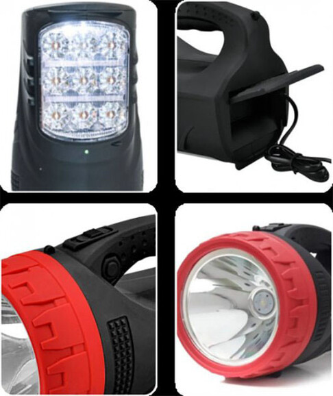 Ліхтар ручний акумуляторний GRUNHELM GR-2827, 1 LED 3 Вт + 9 SMD LED, 4000 mAh (121276) фото 2