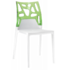 Стілець Papatya Ego-Rock білий з прозоро-зеленим (00-00002525)
