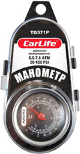 Манометр автомобільний CarLife 7.5 Атм в пластиковому кейсі (TG571/P)