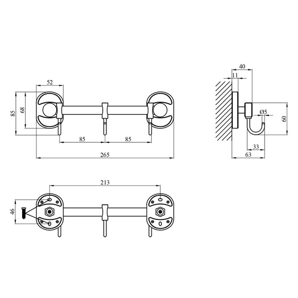 Крючок для ванной комнаты Kroner KRM Elbe-ACC2914-3 (CV022875) изображение 5