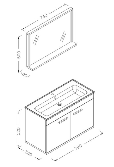 Комплект мебели для ванной RJ First, 80 см (RJ20800WO) изображение 9