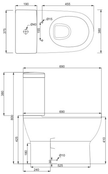 Унитаз-компакт безободочный DEVIT FRESH, с тонкой крышкой soft-close (3110121) изображение 2