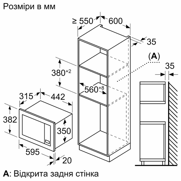 Мікрохвильова піч вбудована Bosch BFL623MW3 фото 3