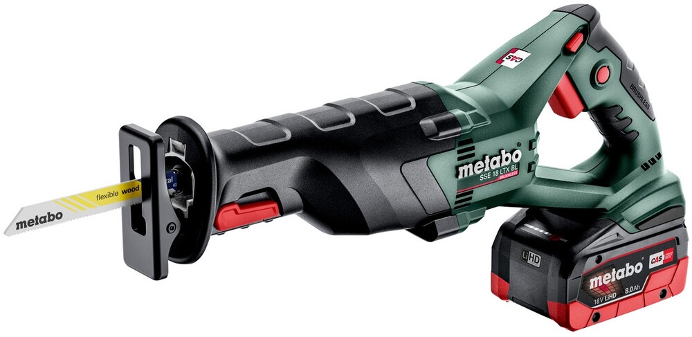 

Аккумуляторная сабельная пила Metabo SSE 18 LTX BL LiHD 2x8.0 Ah (602267810)