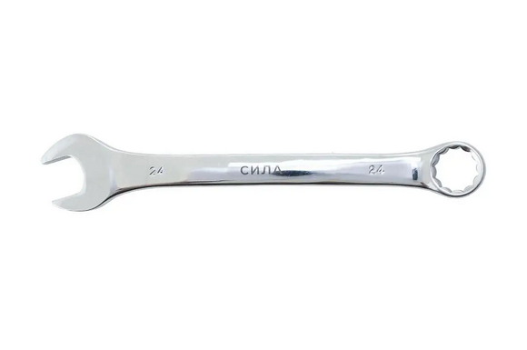 Ключ ріжково-накидний полірований CrV 24 мм СИЛА 201074