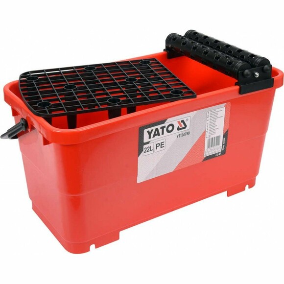 Ведро пластиковое с решеткой и валами Yato 22 л, для плиточных работ (YT-54750) изображение 2