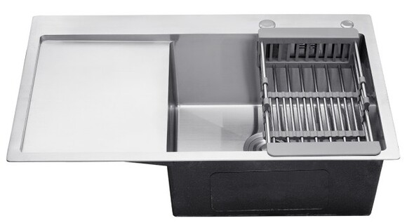 Кухонна мийка Kroner KRP Geburstet-7849RHM, 3.0/1.0 мм (CV025276) фото 5