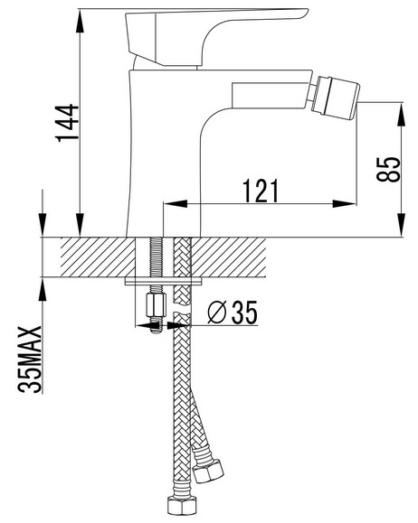 Змішувач для біде IMPRESE Valtice, хром, 35 мм (40320) фото 2