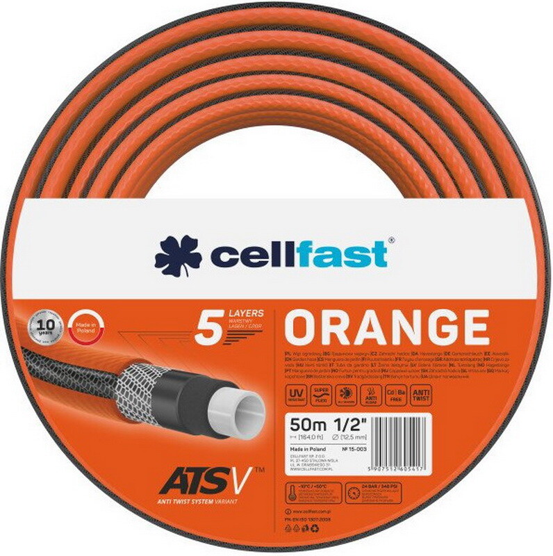 

Шланг садовий Cellfast ORANGE 1/2", 50 м (15-003)