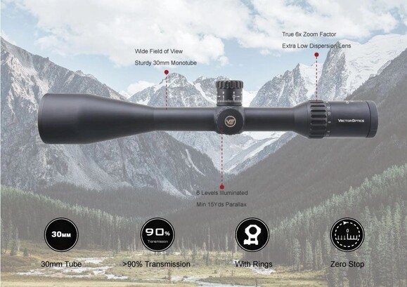 Приціл оптичний Vector Optics Continental X6 Tactical 5-30х56, Illum. SFP ARI, 30 мм (SCOL-47) фото 9