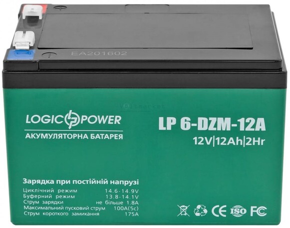 Тяговый свинцово-кислотный аккумулятор Logicpower LP 6-DZM-12 изображение 2