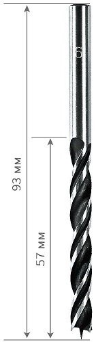 Сверло по дереву спиральное S&R 6х92 мм (216820060) изображение 2