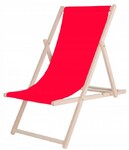 Шезлонг (крісло-лежак) дерев'яний для пляжу, тераси та саду Springos (DC0001 RED)