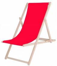 Шезлонг (кресло-лежак) деревянный для пляжа, террасы и сада Springos (DC0001 RED)