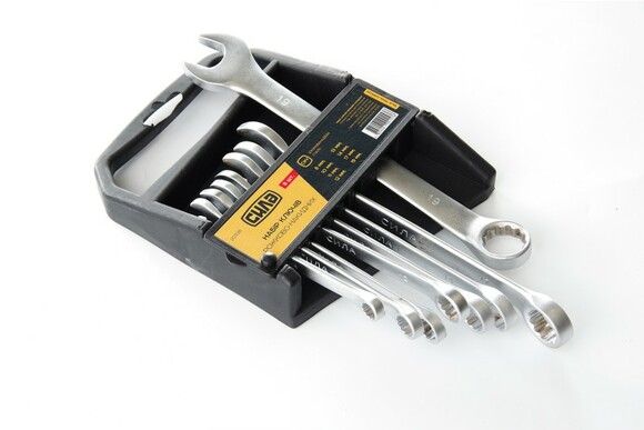 Набір ключів рожково-накидних CrV 8-19 мм (8шт) СИЛА (201138)