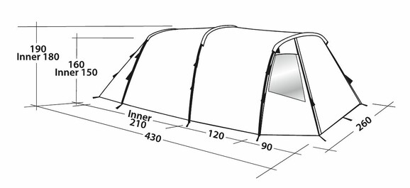 Палатка четырехместная Easy Camp Huntsville 400 Green/Grey, 120406 (929576) изображение 9