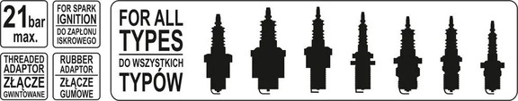 Компрессометр для бензиновых двигателей с удлинителями с резьбами Yato YT-7302 изображение 6