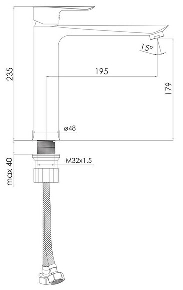 Змішувач для умивальника IMPRESE Vaclav, високий, білий, 35 мм (f03506403AB) фото 2