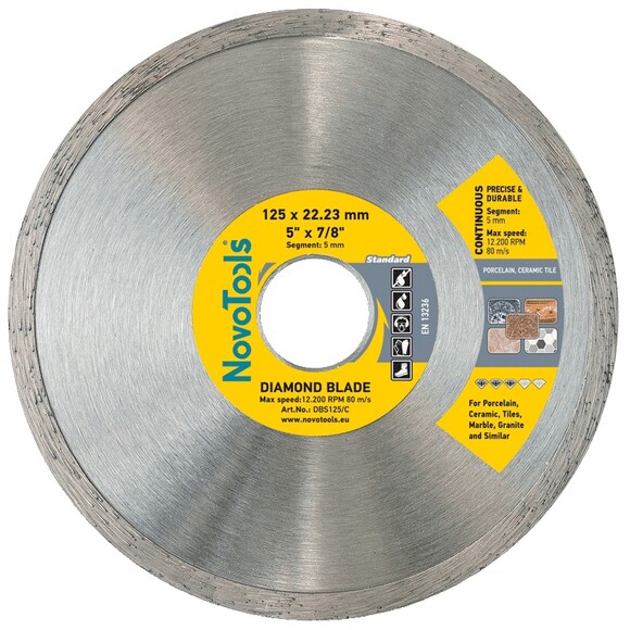 Алмазний диск NovoTools Standard 125х5х22.23 мм (DBS125/C)