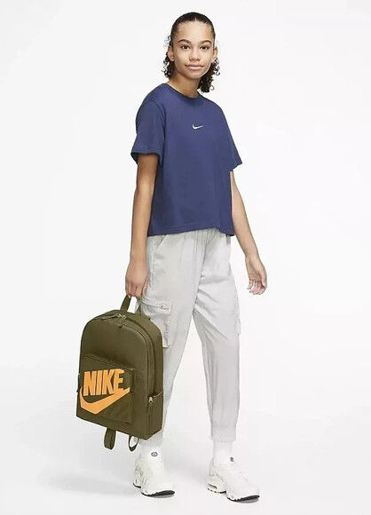 Рюкзак Nike Y NK CLASSIC BKPK (темно-зеленый/оранжевый) (BA5928-368) изображение 7