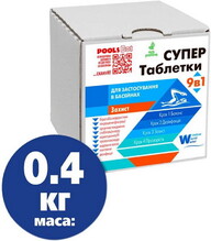 Таблетки для дезинфекции воды Water World Window Супер 9 в 1, 0.4 кг. (10601258)