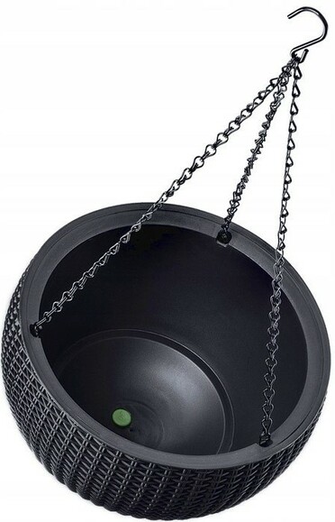 Горщик для рослин Keter Rattan hanging sphere, антрацит, 8.6 л (7290106924499) фото 3