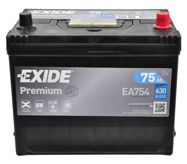 

Аккумулятор EXIDE EA754 Premium, 75Ah/630A