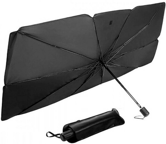 Сонцезахисна парасолька для автомобіля SunShield, 110х125х65cm, black (57231) фото 2