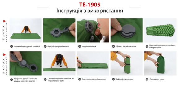 Туристический коврик надувной Time Eco TE-1905 (4820211101480) изображение 2