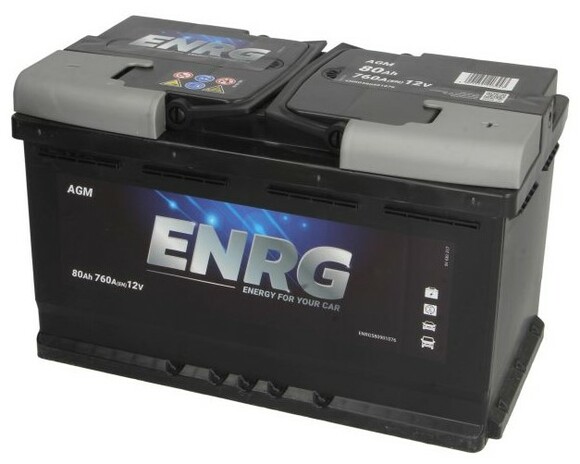 Автомобильный аккумулятор ENRG ENRG580901076 12 В (80 Аh, 760 А, R+) изображение 2