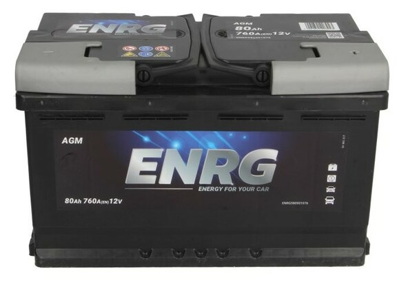 Автомобильный аккумулятор ENRG ENRG580901076 12 В (80 Аh, 760 А, R+) изображение 3