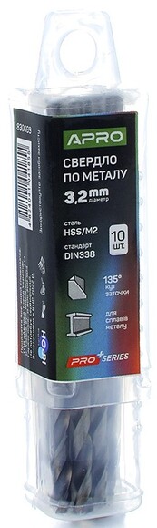 Сверло по металлу APRO HSS/M2 3.2 мм, 10 шт. (830669)  изображение 2